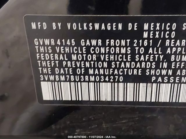 3VWBM7BU3RM034270 Volkswagen Jetta 1.5t Sport
