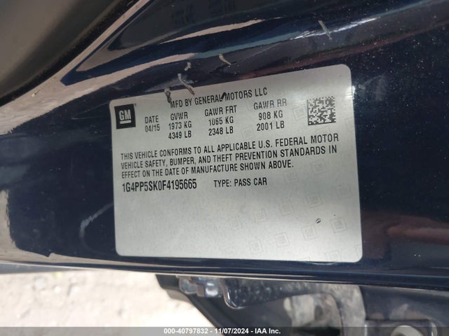 1G4PP5SK0F4195665 Buick Verano