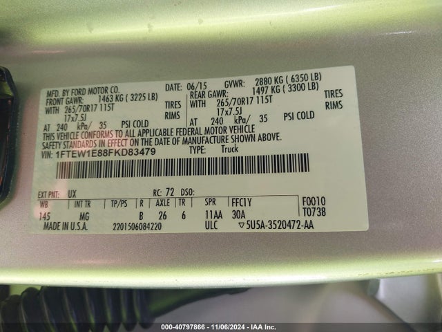 Ford F-150 Xlt 2015 1FTEW1E88FKD83479 Image 9