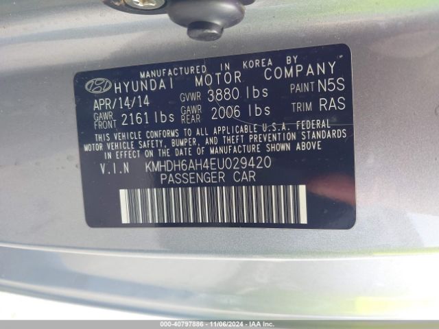 KMHDH6AH4EU029420 Hyundai Elantra