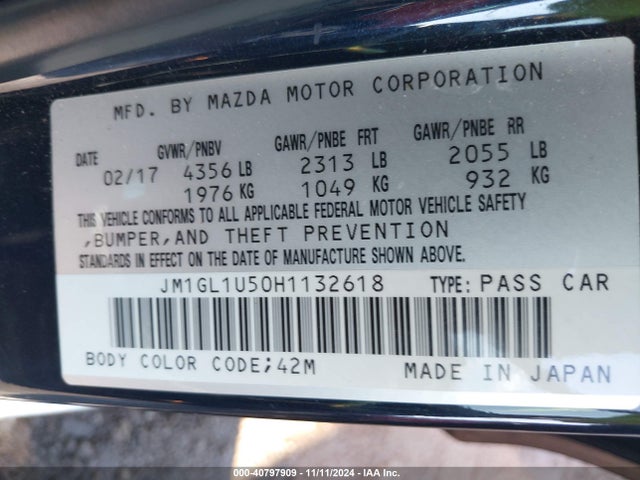 JM1GL1U50H1132618 Mazda Mazda6 Sport
