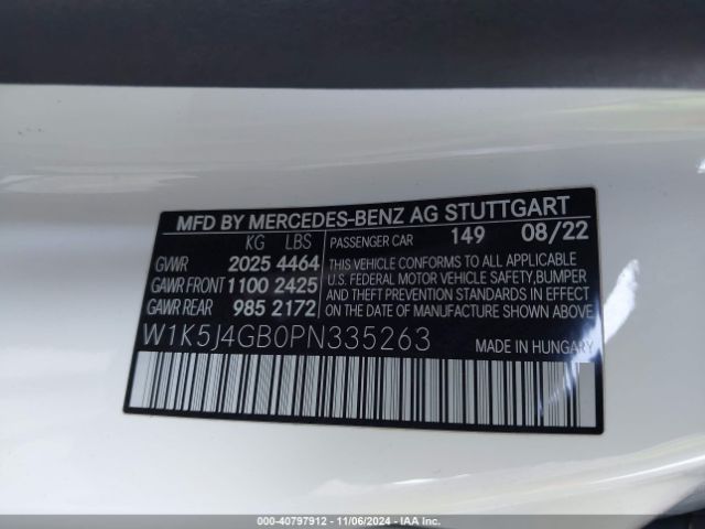 W1K5J4GB0PN335263 Mercedes-Benz Cla 250 Coupe