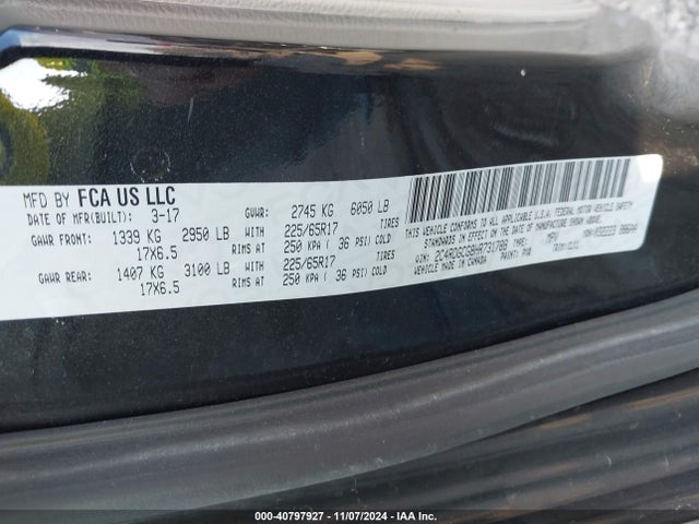 2C4RDGCG8HR731788 Dodge Grand Caravan Sxt