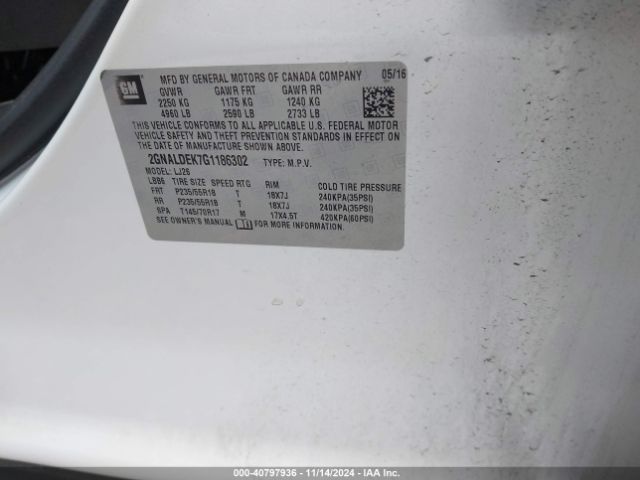 2GNALDEK7G1186302 Chevrolet Equinox Ltz