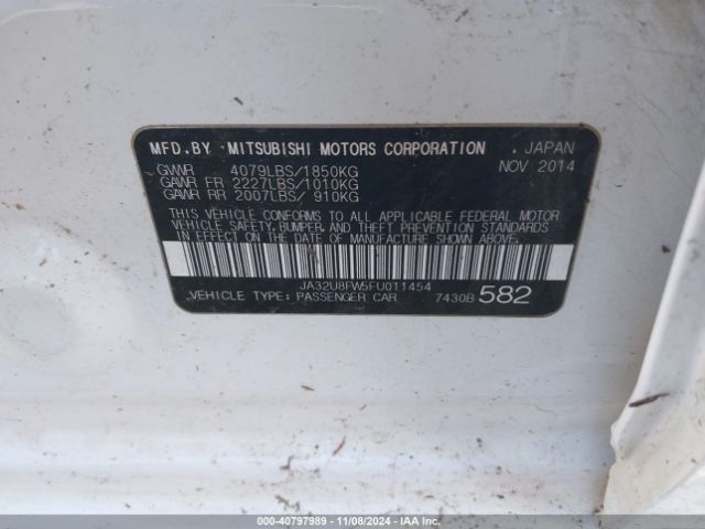 JA32U8FW5FU011454 Mitsubishi LANCER GT