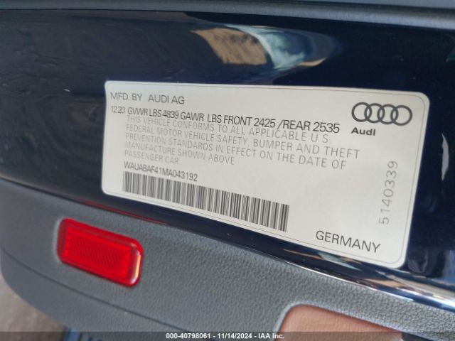 2021 AUDI A4 SEDAN WAUABAF41MA043192 Photo 8