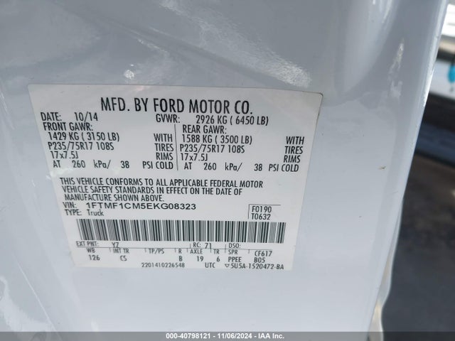 Ford F-150 Xl 2014 1FTMF1CM5EKG08323 Image 9