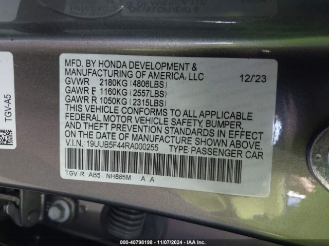 19UUB5F44RA000255 Acura Tlx Technology Package
