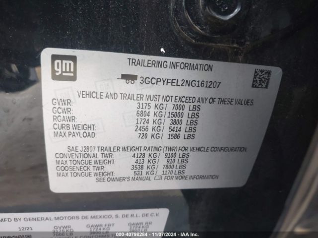 3GCPYFEL2NG161207 Chevrolet Silverado 1500 Ltd 4wd  Short Bed Lt Trail Boss
