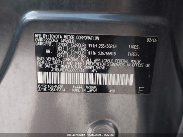 JTMDJREVXGD022744 Toyota Rav4 Hybrid Limited
