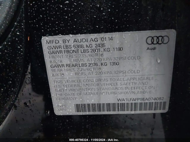 WA1LFAFP9EA074082 Audi Q5 2.0t Premium
