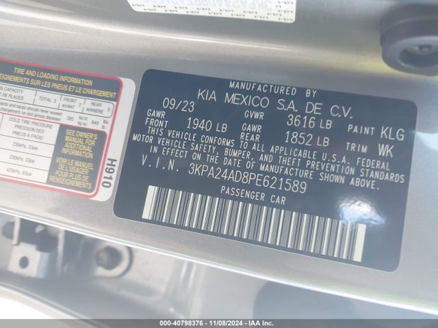 KIA RIO S 2023 3KPA24AD8PE621589 Image 9