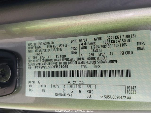 1FTFW2L56RFB21069 Ford F-150 Stx