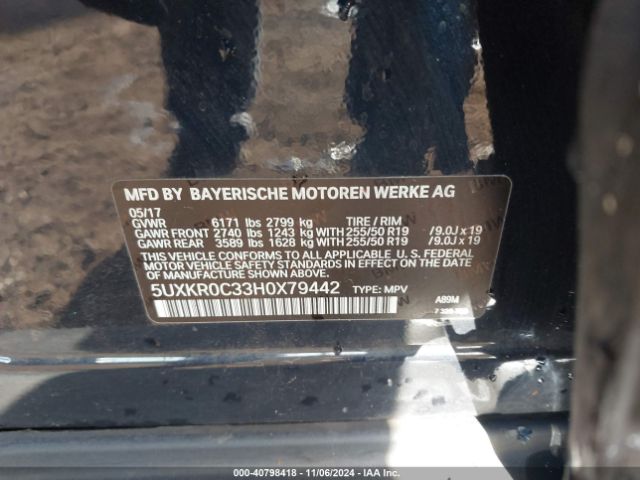 5UXKR0C33H0X79442 BMW X5 Xdrive35i