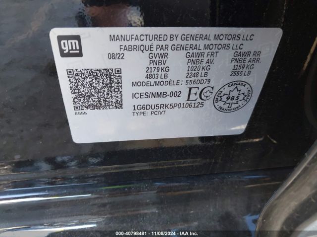 1G6DU5RK5P0106125 Cadillac Ct5 Sport