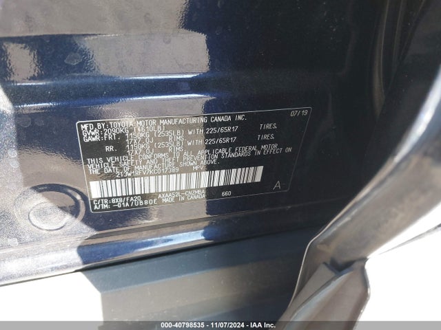 Toyota Rav4 Xle 2019 2T3W1RFV7KC017389 Image 9