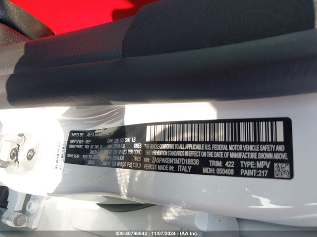 ZASPAKBN1M7D18830 Alfa Romeo Stelvio Ti Sport Awd