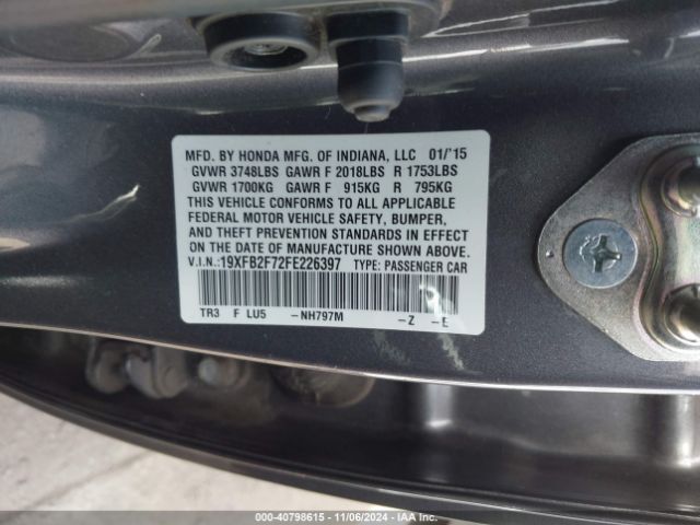 19XFB2F72FE226397 Honda CIVIC SE