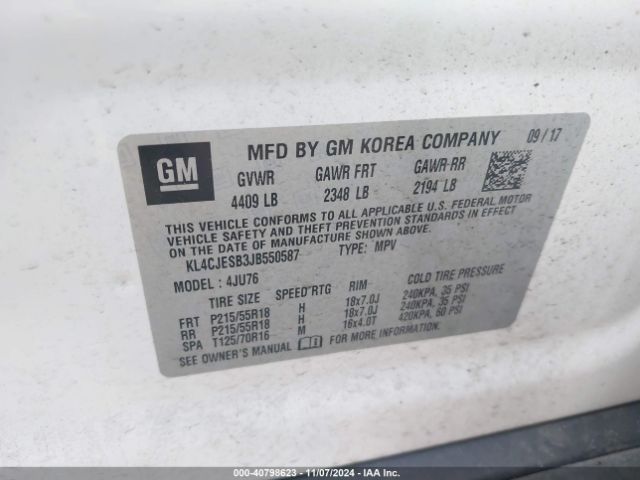 KL4CJESB3JB550587 Buick Encore Preferred