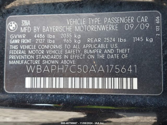 2010 BMW 3 SERIES WBAPH7C50AA175641 Photo 8