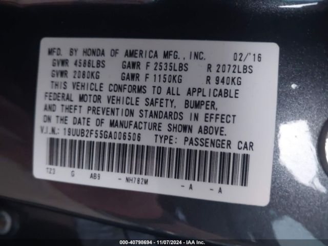 19UUB2F55GA006506 Acura Tlx V6 Tech