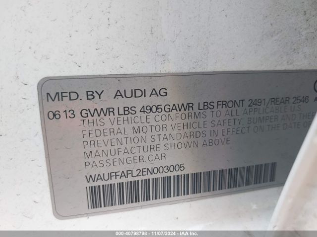 WAUFFAFL2EN003005 Audi A4 2.0t Premium