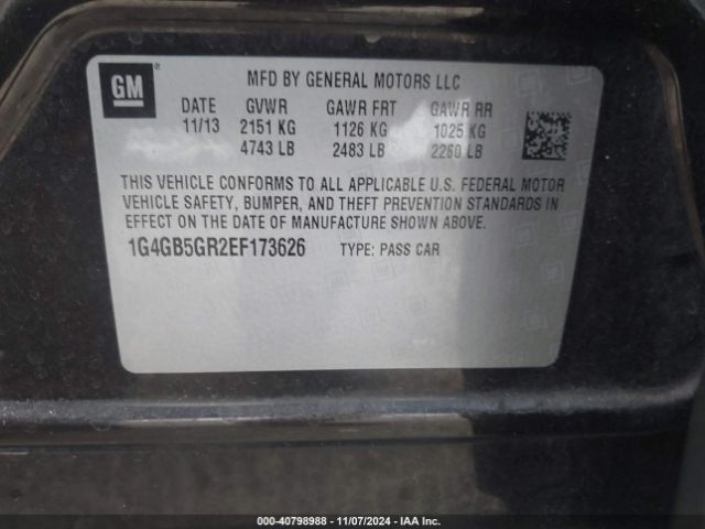 1G4GB5GR2EF173626 Buick Lacrosse Leather Group