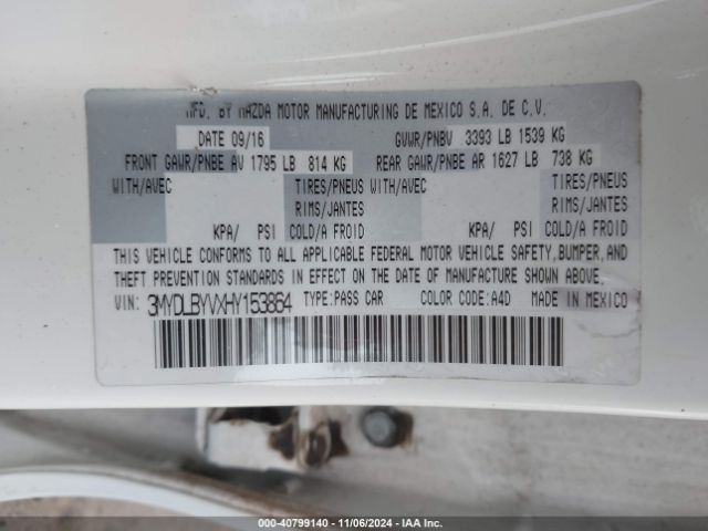 3MYDLBYVXHY153864 Toyota YARIS IA