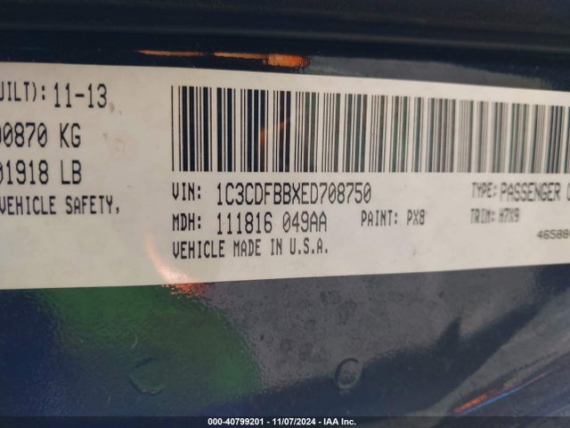 Dodge DART SXT 2014 1C3CDFBBXED708750 Image 9