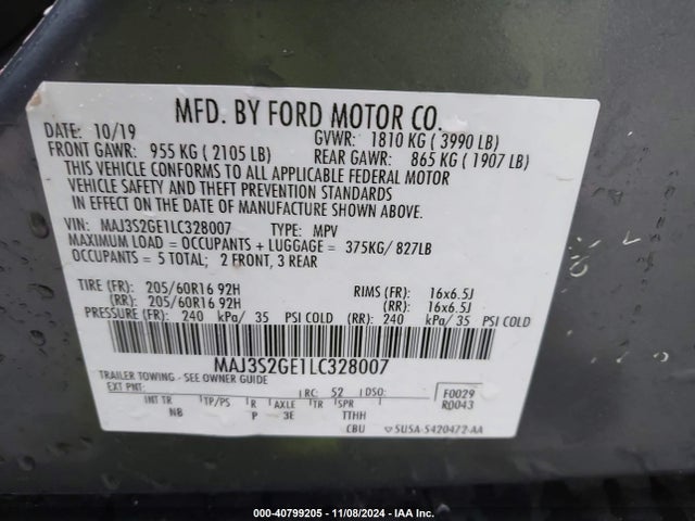 Ford Ecosport Se 2020 MAJ3S2GE1LC328007 Image 9