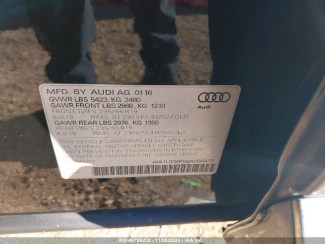 WA1L2AFP6GA098435 Audi Q5 2.0t Premium