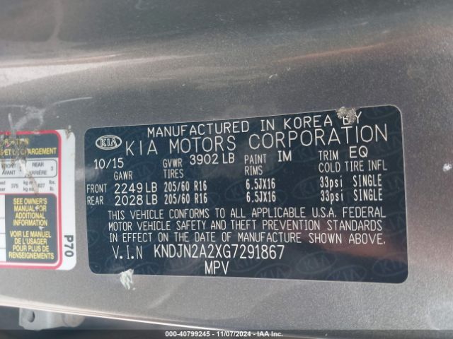 KNDJN2A2XG7291867 KIA Soul