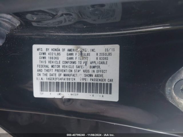 1HGCR2F54FA199124 Honda Accord Sport