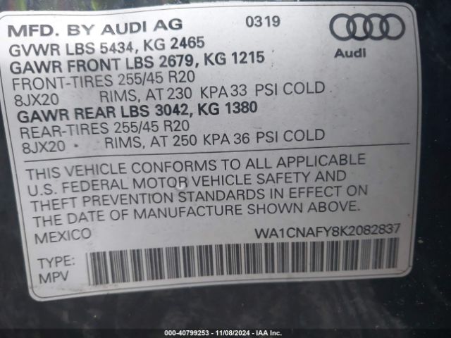 WA1CNAFY8K2082837 Audi Q5 45 Premium