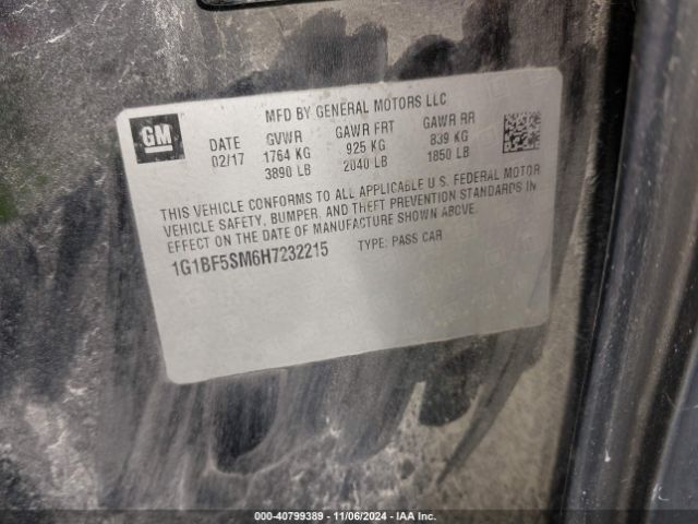 1G1BF5SM6H7232215 Chevrolet Cruze Premier Auto