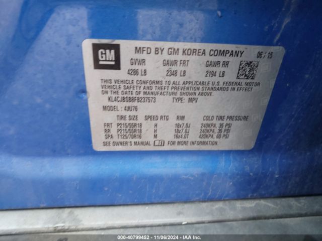 KL4CJBSB8FB237573 Buick Encore Convenience