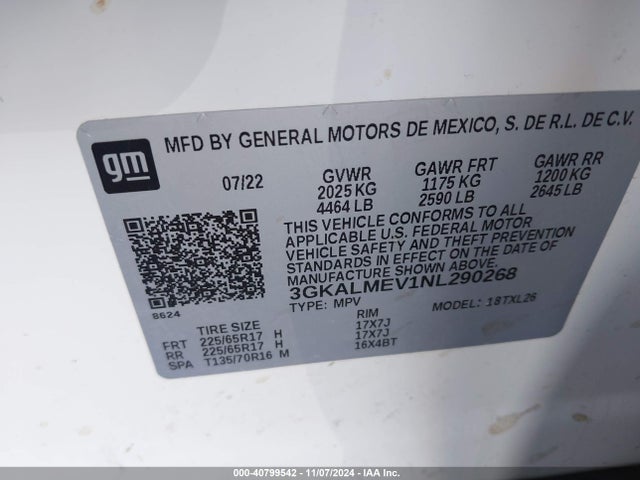 3GKALMEV1NL290268 GMC Terrain Fwd Sle