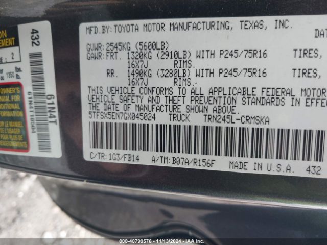 5TFSX5EN7GX045024 Toyota Tacoma Sr
