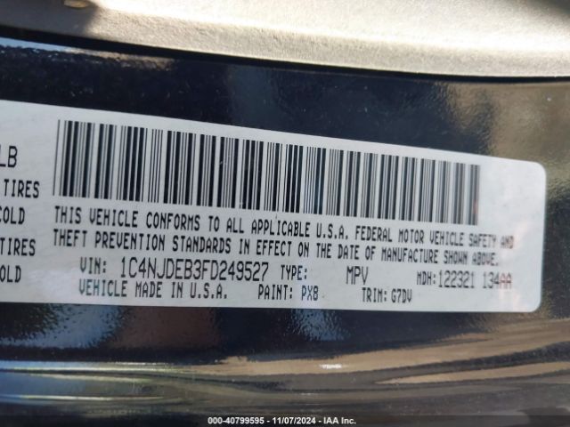 1C4NJDEB3FD249527 Jeep Compass Latitude