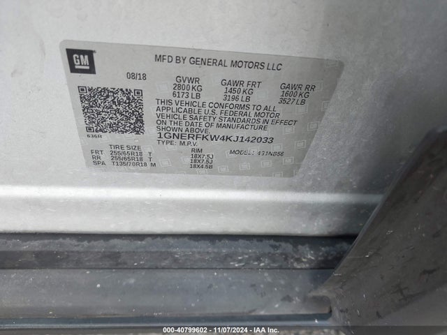 Chevrolet Traverse Ls 2019 1GNERFKW4KJ142033 Image 9