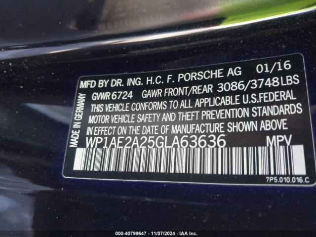 WP1AE2A25GLA63636 Porsche Cayenne E-hybrid S