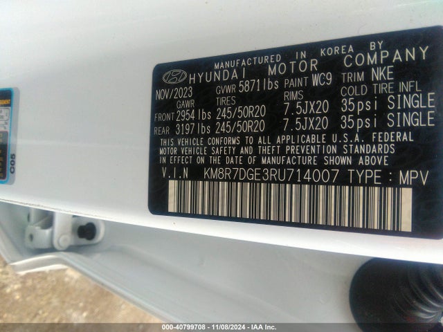 KM8R7DGE3RU714007 Hyundai Palisade Calligraphy Night Edition