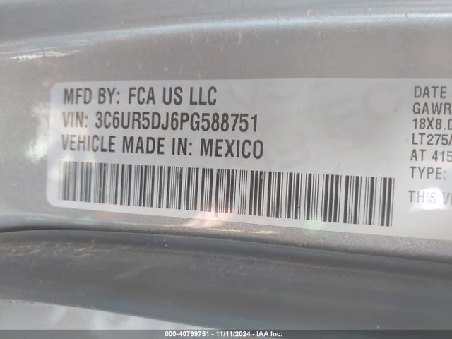 3C6UR5DJ6PG588751 RAM 2500 Big Horn  4x4 6'4 Box