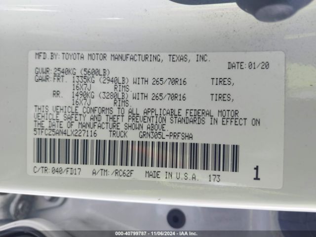 5TFCZ5AN4LX227116 Toyota Tacoma Trd Off-road