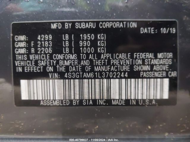 4S3GTAM61L3702244 Subaru Impreza Sport 5-door