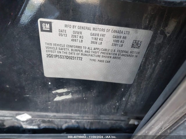 2013 CADILLAC XTS 2G61P5S37D9231772 Photo 8
