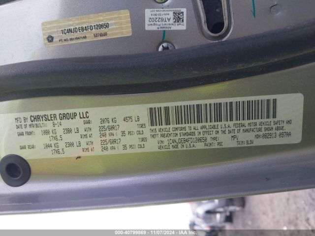 1C4NJDEB4FD120650 Jeep Compass High Altitude Edition