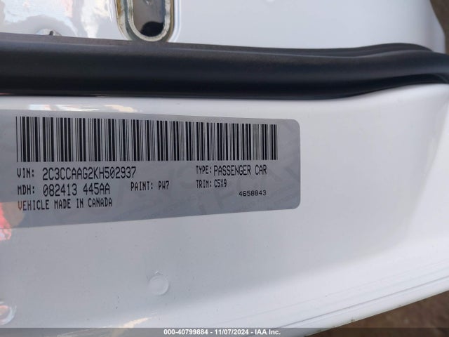 2C3CCAAG2KH502937 Chrysler 300 Touring