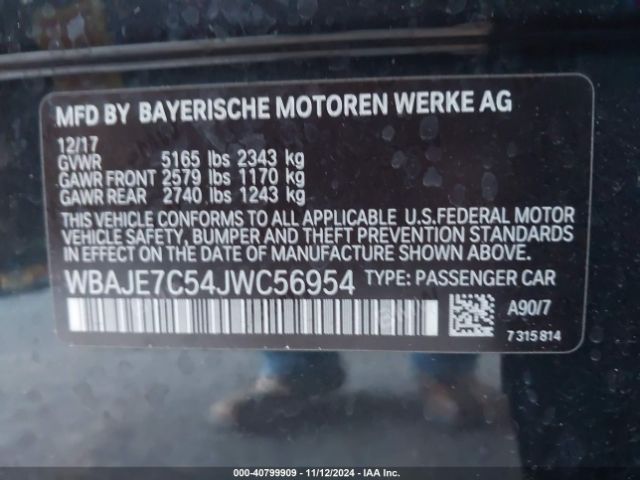2018 BMW 540I WBAJE7C54JWC56954 Photo 8