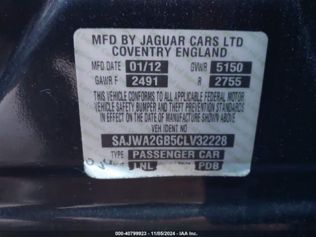 2012 JAGUAR XJ SAJWA2GB5CLV32228 Photo 8